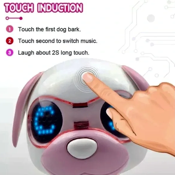 Light Pink Robot Pup Smart-LED-Sings-Speaks-Lights Up-Barks-Shakes-NEW - Picture 7 of 11